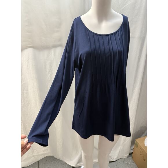 NWT TAOHUADAO Womens Size L Purple Side Split Long Sleeve T-Shirt Tunic Top - Picture 1 of 6